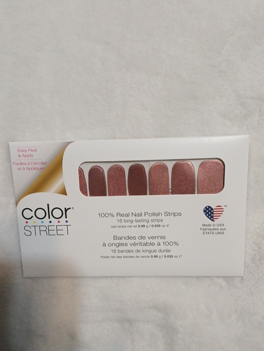 NC6 Color Street Rose Copper Glitter Nail Strips GRATITUDE IS EVERYTHING